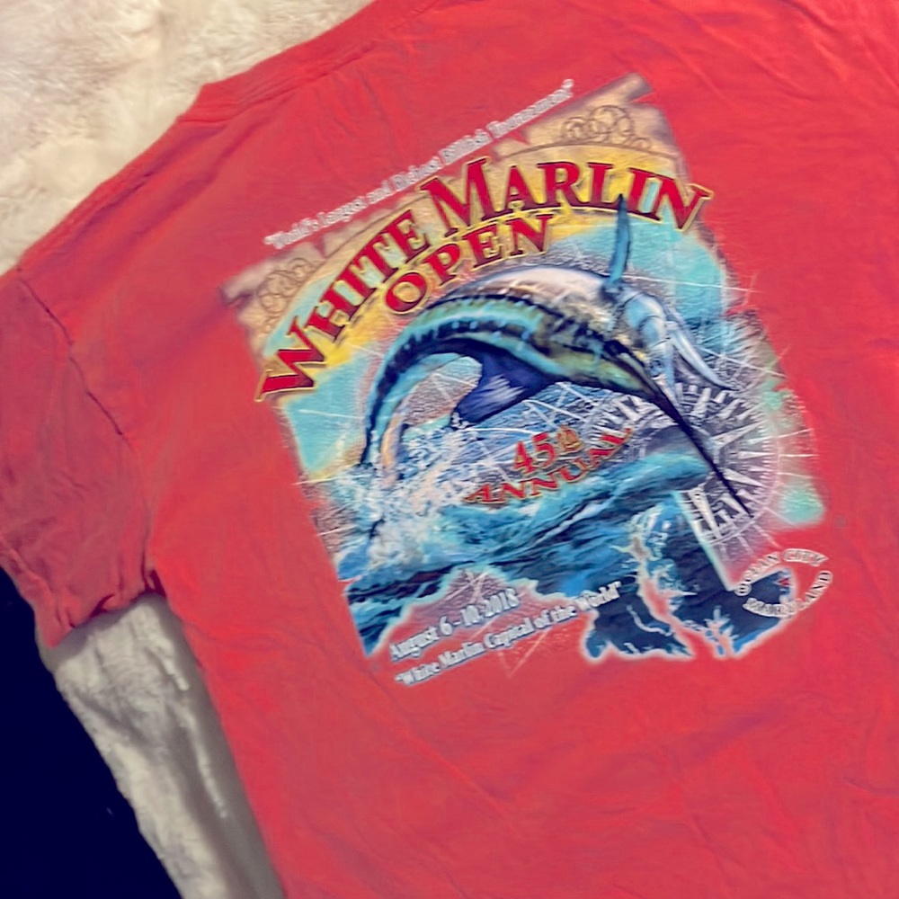Coral White Marlin shirt